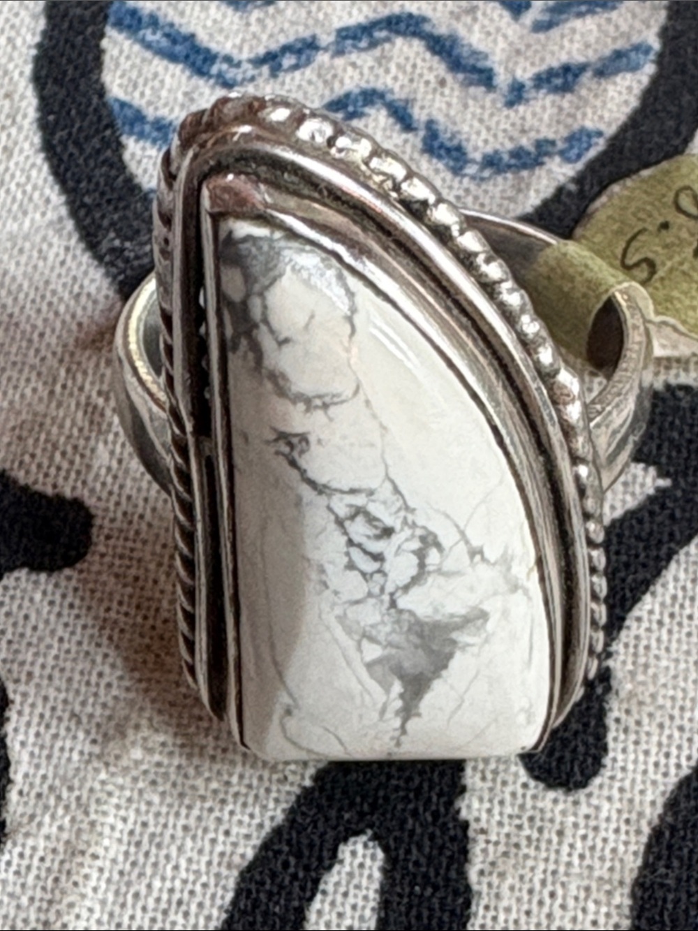 White Buffalo set in Sterling Silver Native American